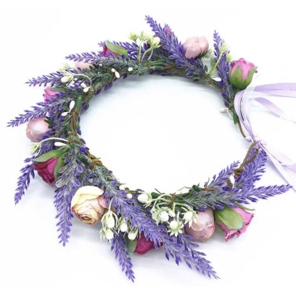 Handmade Beautiful Lavender Tiara - Picture 2 of 5